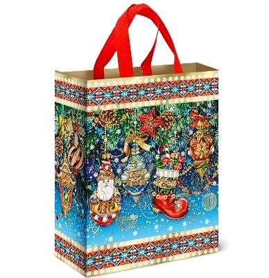 Сладкий новогодний подарок “сумочка Ёлочные игрушки”, Мешочек, 1200 гр.