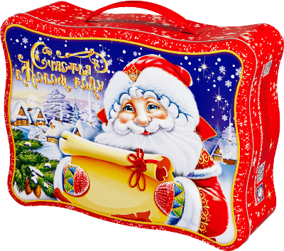 Сладкий новогодний подарок “Волшебный свиток”, Жесть, 1500 гр.