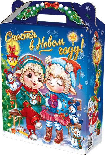 Сладкий новогодний подарок "Сладкая парочка", Микрогофрокартон, 800 гр.